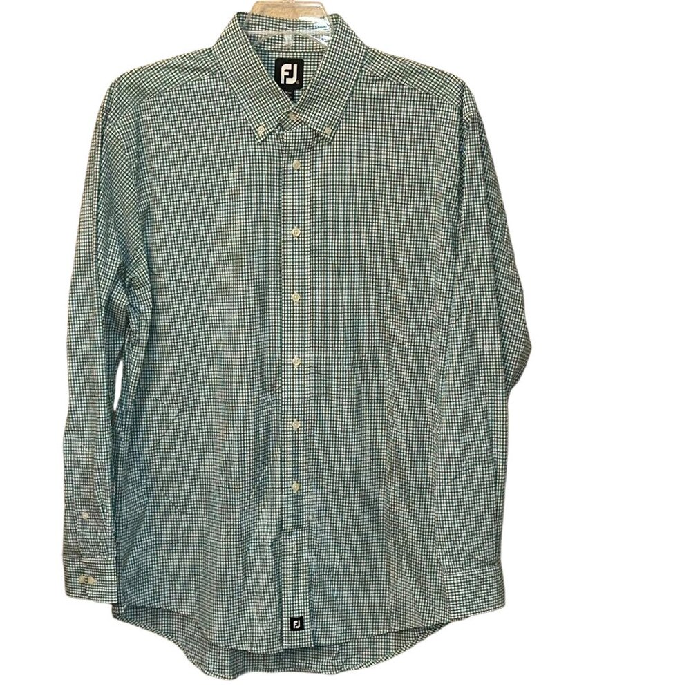FootJoy FJ Button Down Plaid Dress Shirt Size XL Work Office Dressy